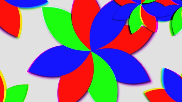 Representación 3d de flores psicodélicas abstractas