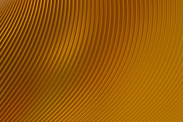 Representación 3d del fondo abstracto de la arquitectura de la onda de la pared abstracta del oro, fondo del oro para la presentación