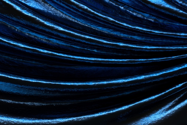 Representación 3D, fondo azul abstracto tela de lujo u onda líquida o pliegues ondulados de textura de seda grunge material de terciopelo satinado o fondo de lujo o diseño de papel tapiz elegante, fondo azul