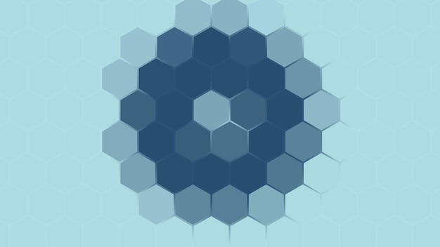 Representación 3D de un fondo basado en una cuadrícula tecnológica hexagonal