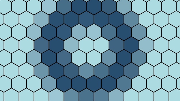 Representación 3D de un fondo basado en una cuadrícula tecnológica hexagonal