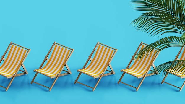 Representación 3d de fondo de concepto de vacaciones de playa de verano