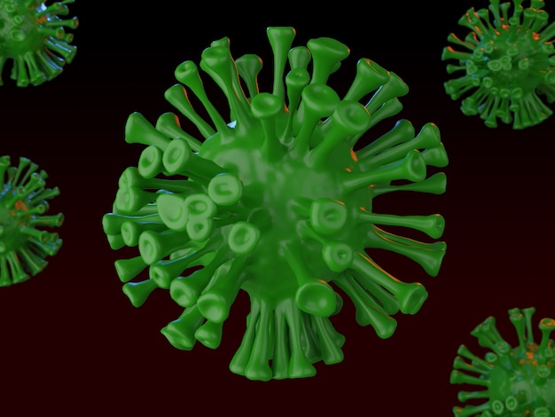 Representación 3d de fondo de coronavirus realista