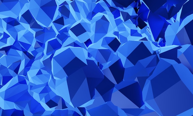 Representación 3D. Fondo de cristal azul abstracto.