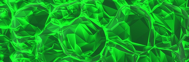 Representación 3D Fondo de cristal esmeralda verde abstracto