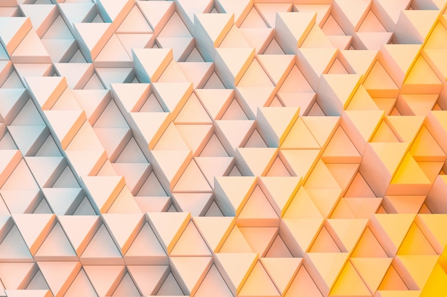 Representación 3d de fondo de cubos de triángulo repetitivo