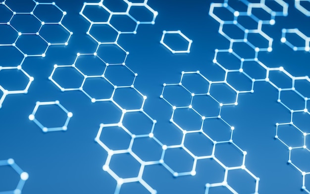 Representación 3d de fondo de estructura hexagonal