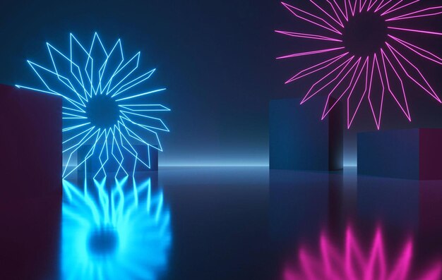Representación 3D del fondo de la exposición