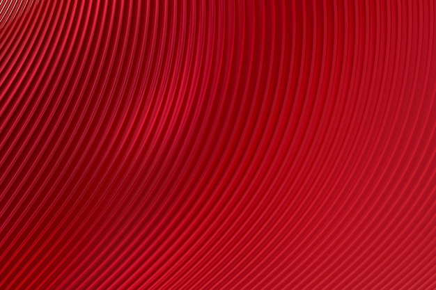 Foto representación 3d del fondo del extracto de la arquitectura de la onda de la pared abstracta roja, fondo rojo para la presentación