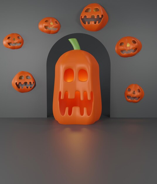 Representación 3D de fondo de fiesta de Halloween