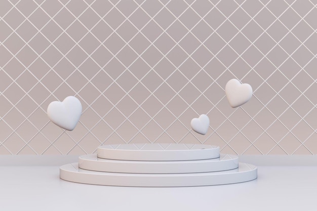 Representación 3D fondo geométrico blanco Formas geométricas en diseño minimalista moderno Minimalista