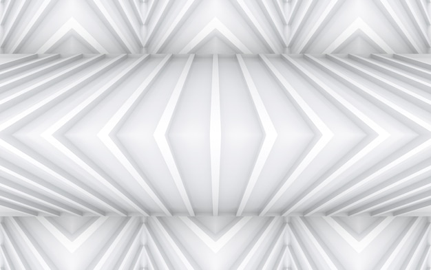 Representación 3d Fondo gris pelado moderno del diseño de la pared del panel de la curva del triángulo.