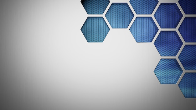 Representación 3d de fondo hexagonal futurista y tecnológico