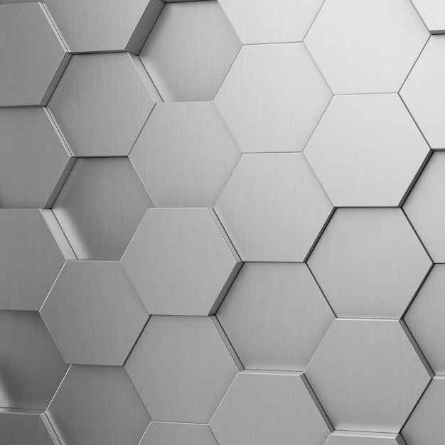 Representación 3d de fondo hexagonal futurista y tecnológico