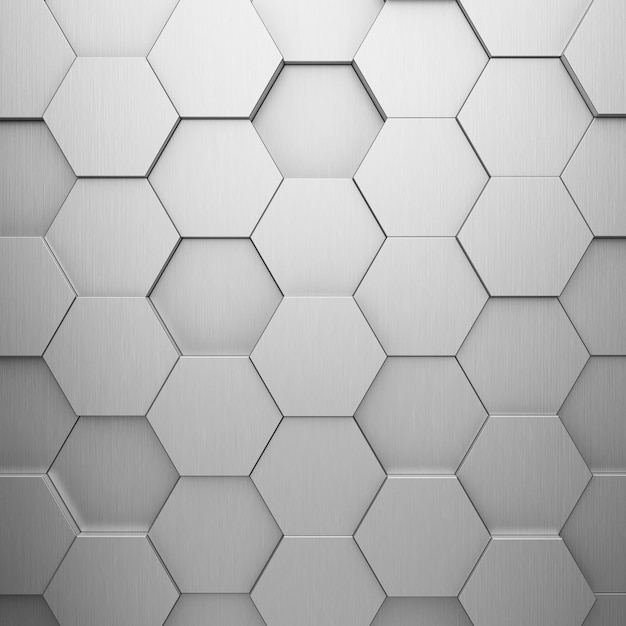 Representación 3d de fondo hexagonal futurista y tecnológico