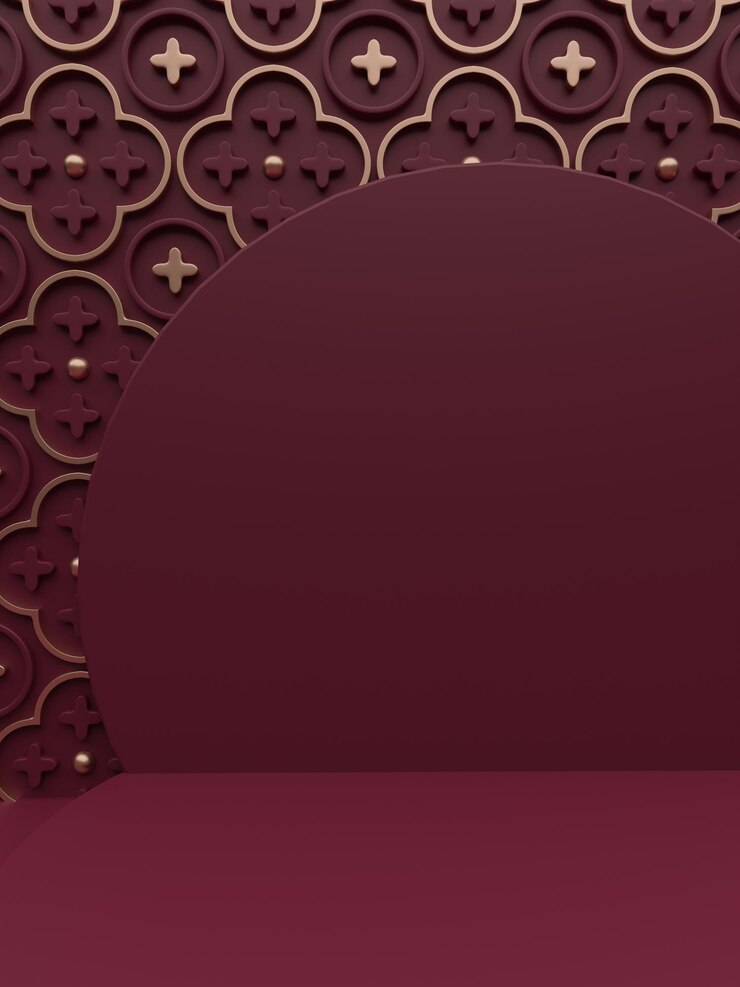 Representación 3D Fondo de pantalla de producto de disparo de estudio navideño o estacional con patrón de pared