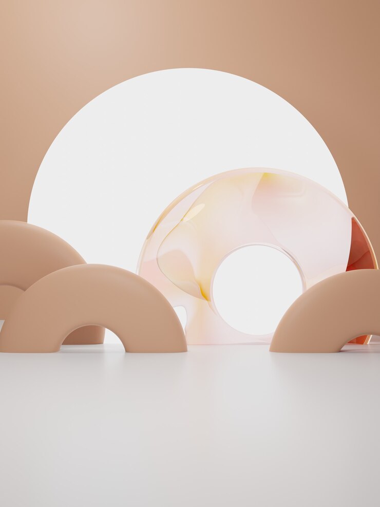 Representación 3D Fondo de pantalla de producto de estilo asiático chino japonés o coreano Luna brillante