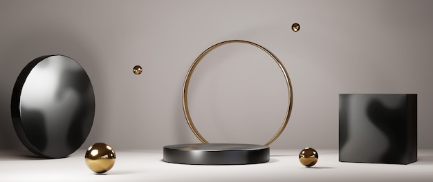 Representación 3D de fondo de producto en blanco para mostrar decoraciones de cosméticos de moda y crema. Fondo de podio moderno para producto de lujo.