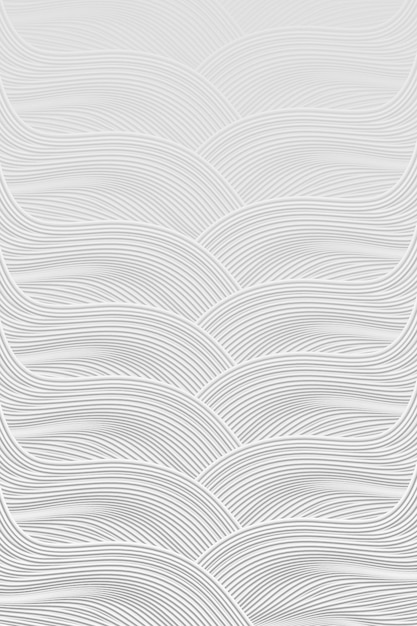 Representación 3D de fondo de textura de textura de línea abstracta corrugada blanca