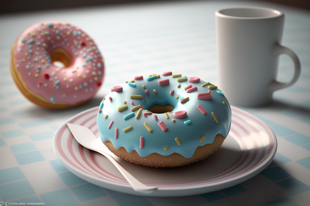 Representación 3d de una fotografía pegajosa donutfrosted