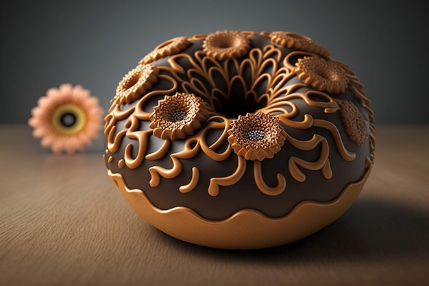 Representación 3d de una fotografía pegajosa donutfrosted