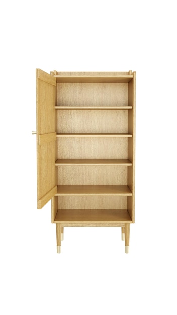 Representación 3D Gabinete de madera Estilo minimalista para sala de estar Bo de madera
