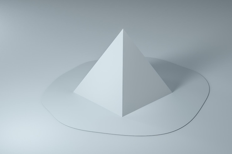 Foto representación 3d geometría derretida creativa con fondo blanco