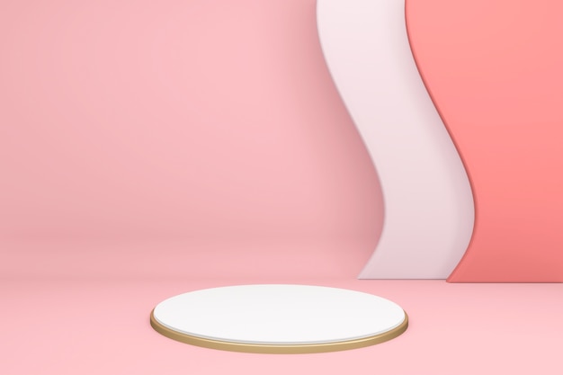 Representación 3D geométrica mínima japonesa Pink Podium.