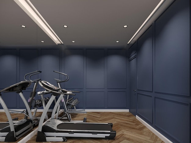 Representación 3d del gimnasio interior