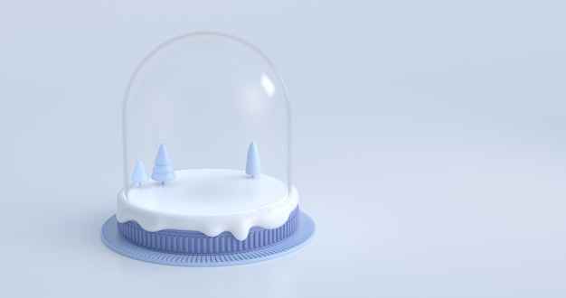 Representación 3D del globo de nieve.
