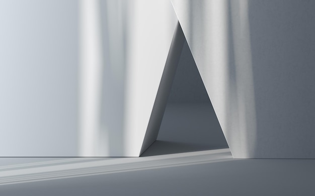 Representación 3d de la habitación vacía blanca