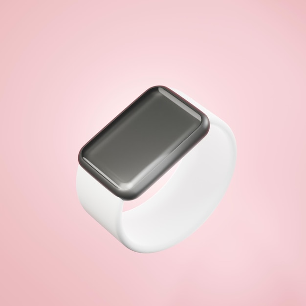 Representación 3d del icono Modern Smart Watch en un fondo limpio para maquetas y banner web Diseño de interfaz de dibujos animados concepto mínimo de metaverso