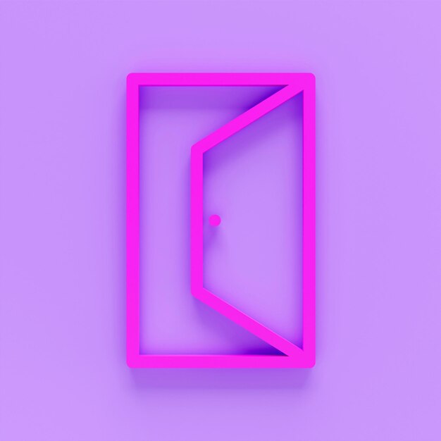 Representación 3d del icono de puerta abierta Elemento de icono web simple con nombre para concepto móvil y aplicaciones web El icono de puerta abierta de línea delgada se puede utilizar para web y móvil sobre fondo de color