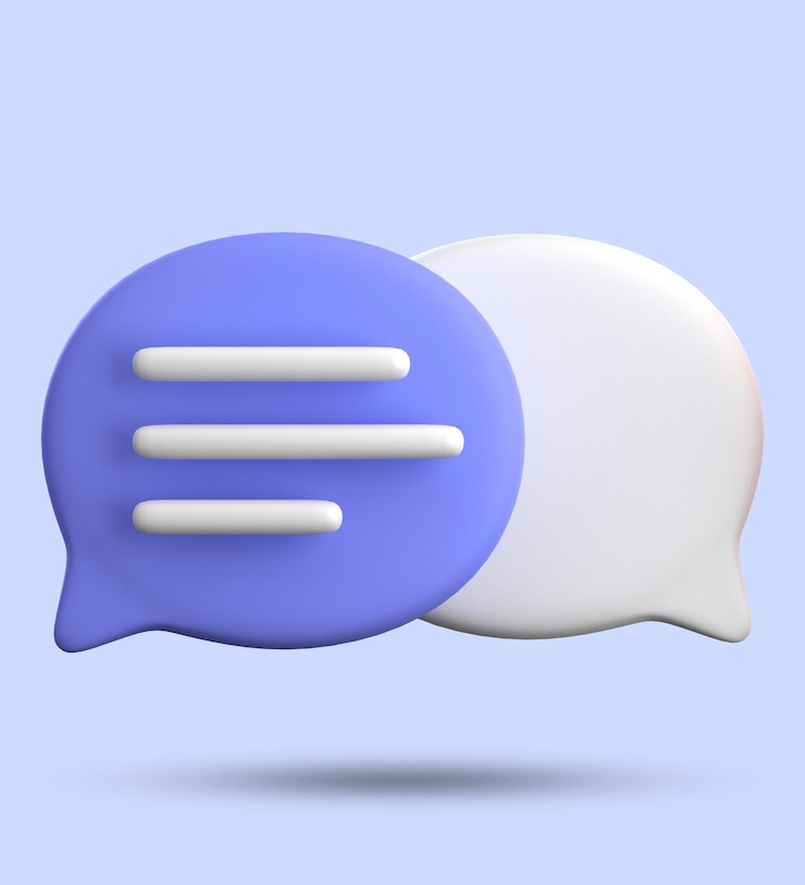 Foto representación en 3d de los iconos de burbuja de habla conjunto de iconos de chat en 3d en pastel conjun to de burbujas de habla en 3d