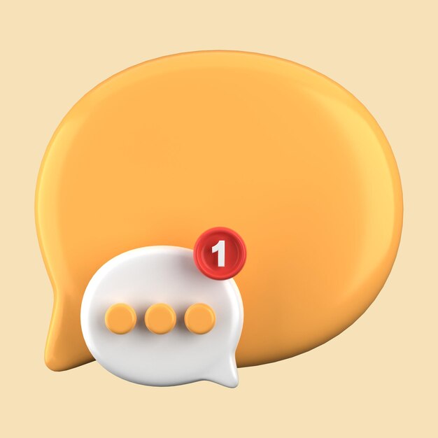 Representación en 3D de los iconos de burbujas de habla Conjunto de iconos de chat en 3D Conjunto del cuadro de burbuja de habla en 3D