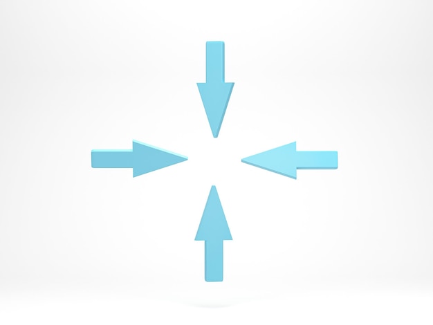 Representación 3d Ilustración 3d Cambiar el tamaño de las flechas iconos flechas que apuntan en forma expandida cambia el tamaño de la flecha de arrastre para todas las direcciones