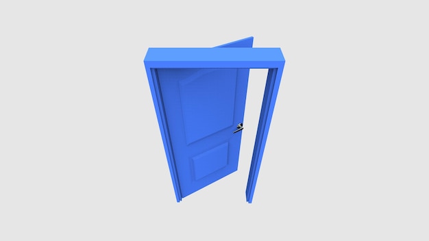 Representación 3d de ilustración de puerta aislada