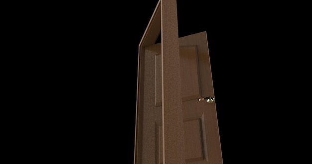 Representación 3d de ilustración de puerta aislada