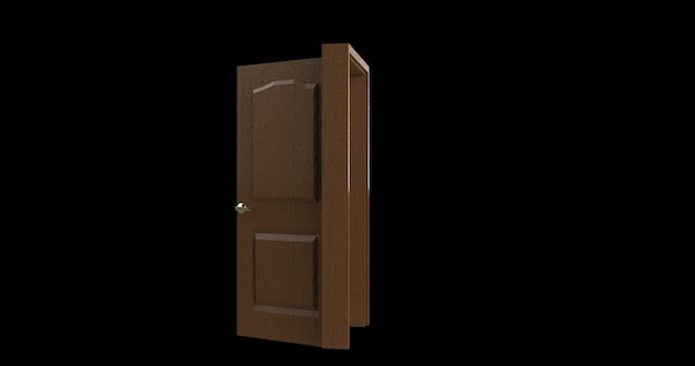 Representación 3d de ilustración de puerta aislada