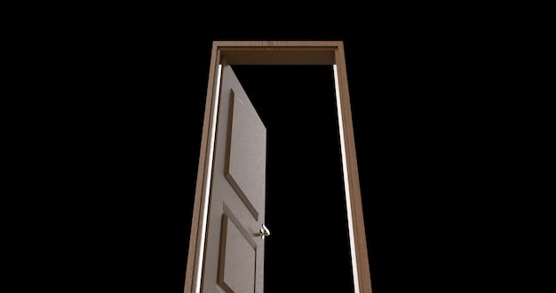 Representación 3d de ilustración de puerta aislada