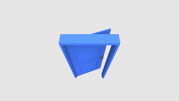 Representación 3d de ilustración de puerta aislada