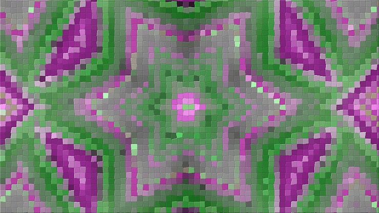 Foto representación 3d de una imagen abstracta de un mosaico. composición brillante de patrones simétricos