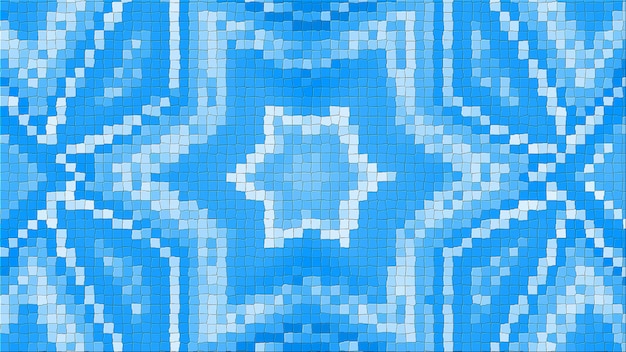 Representación 3D de una imagen abstracta de un mosaico. Composición brillante de patrones simétricos