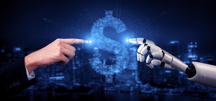 Foto representación 3d de inteligencia artificial investigación de ia del desarrollo de robots y cyborgs para el futuro de las personas que viven minería de datos digitales y diseño de tecnología de aprendizaje automático para el cerebro de la computadora