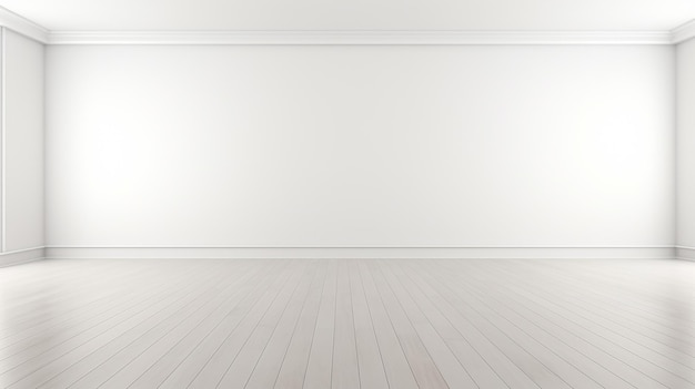 Representación 3d interior del espacio moderno de la habitación blanca en blanco vacía