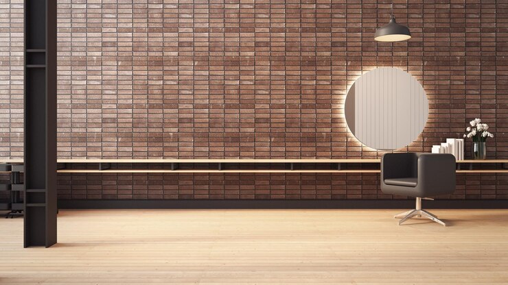 Representación 3D interior del salón moderno Loft