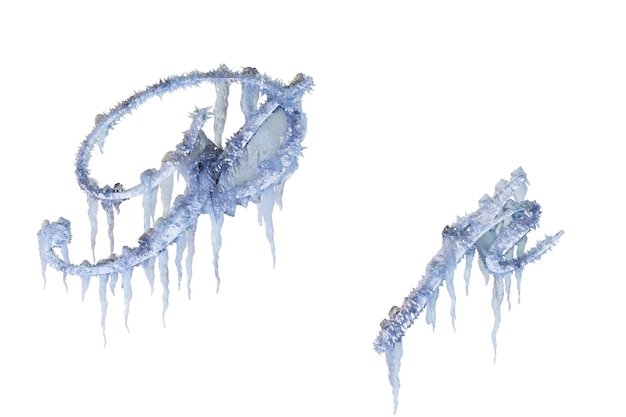 Representación 3D de la letra P de hielo