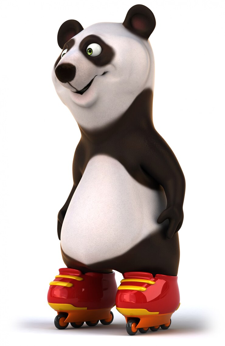 Foto representación 3d del lindo oso panda