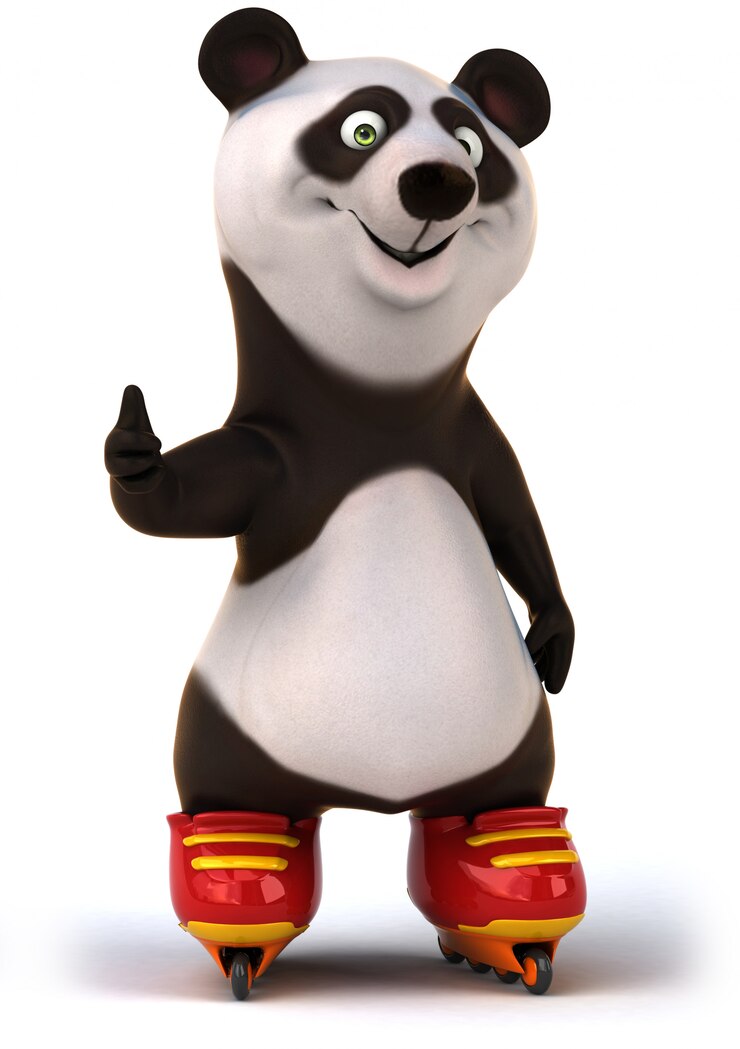 Foto representación 3d del lindo oso panda