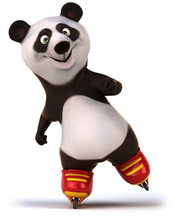 Foto representación 3d del lindo oso panda